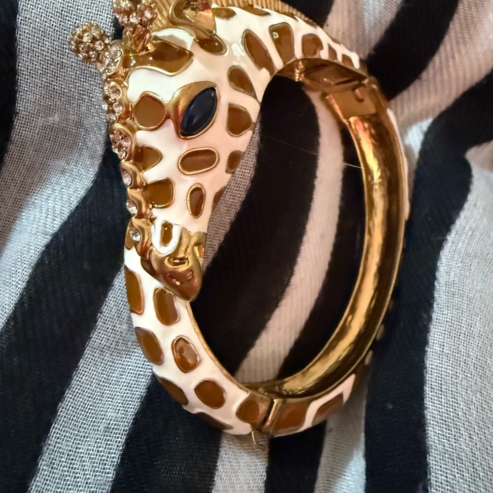 J. Crew Gold and White Giraffe Bracelet